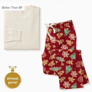 Burts Bee Baby Uni Sex Festive Pajama Set - Red and Cream